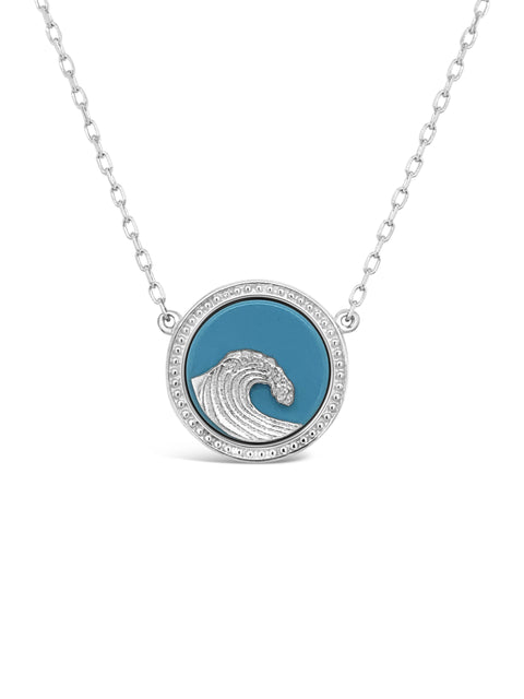Sterling Silver Wave / Turquoise Pendant